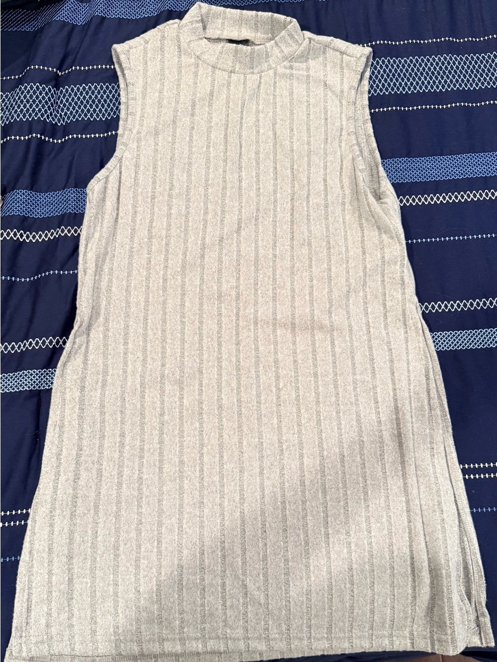 SHEIN Light Gray Ribbed Sleeveless Knit Dress